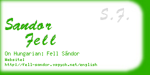 sandor fell business card